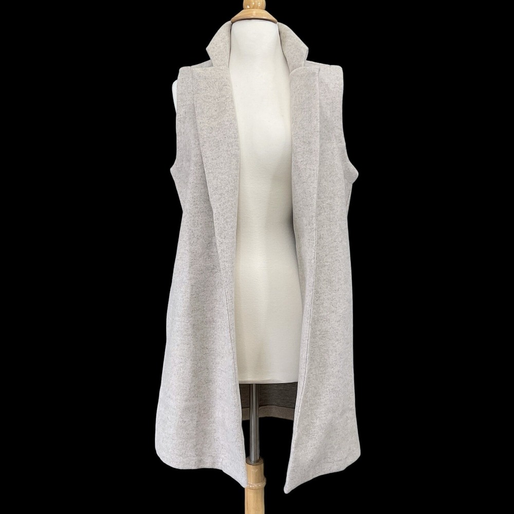 Windsor Vest Womens Small Oatmeal Beige Sleeveless Collared Coat Long‎ NWT